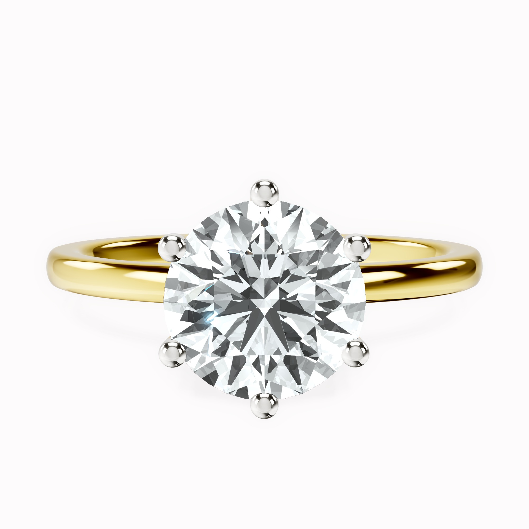 Six Prong Solitaire 1.5mm Lab Diamond Ring front view