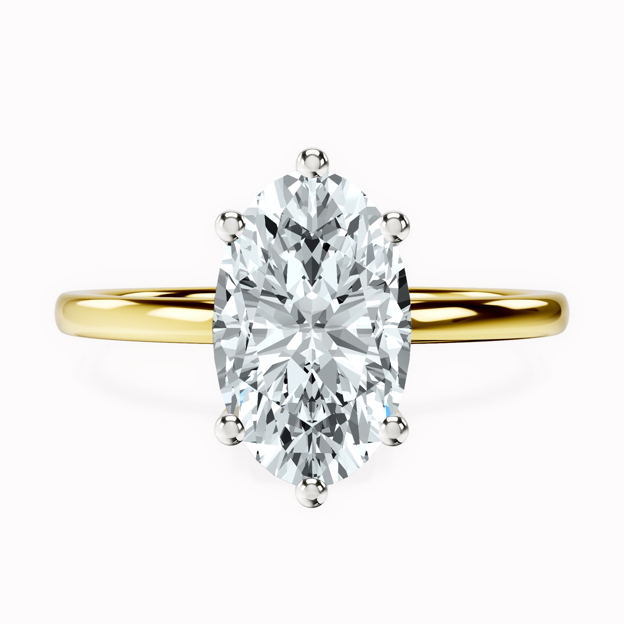 Six Prong Solitaire 1.5mm Lab Diamond Ring front view