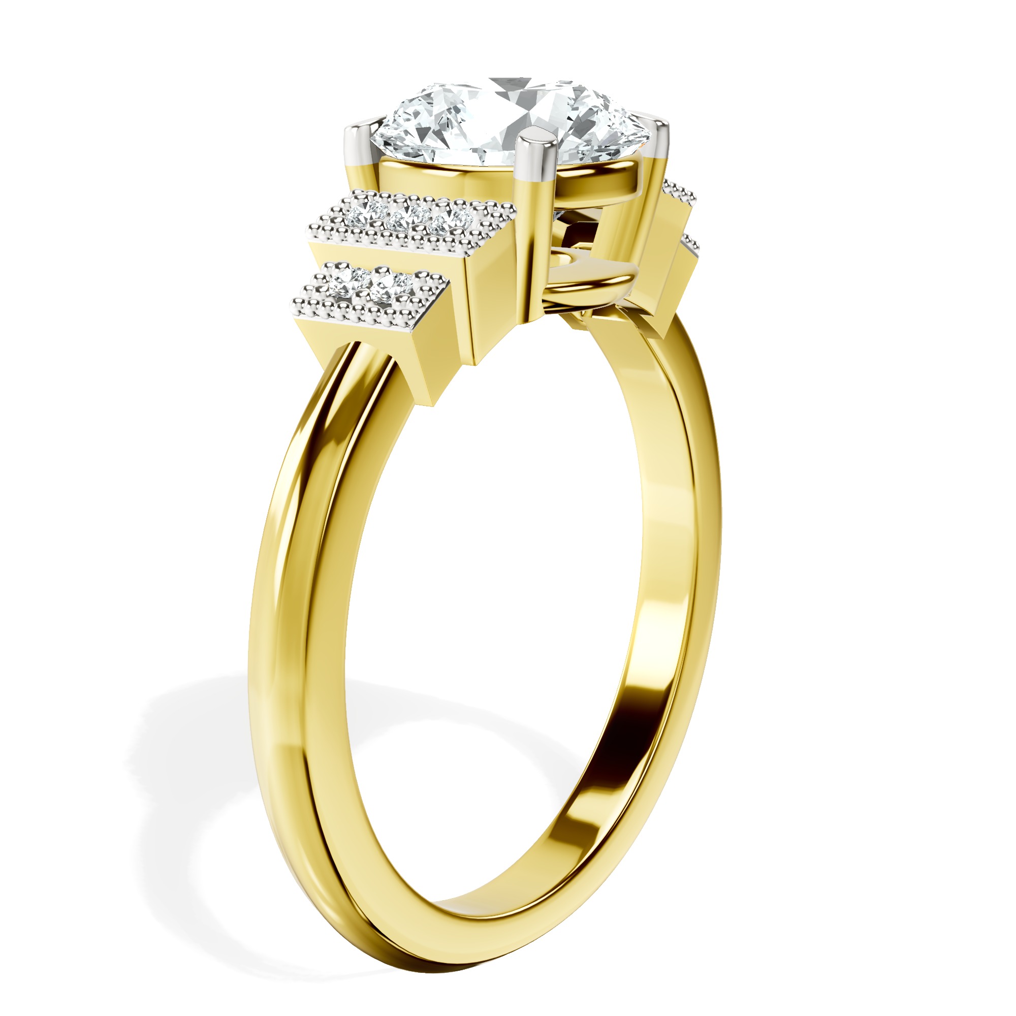 Joy Tapering Side Stone Lab Diamond Ring top view