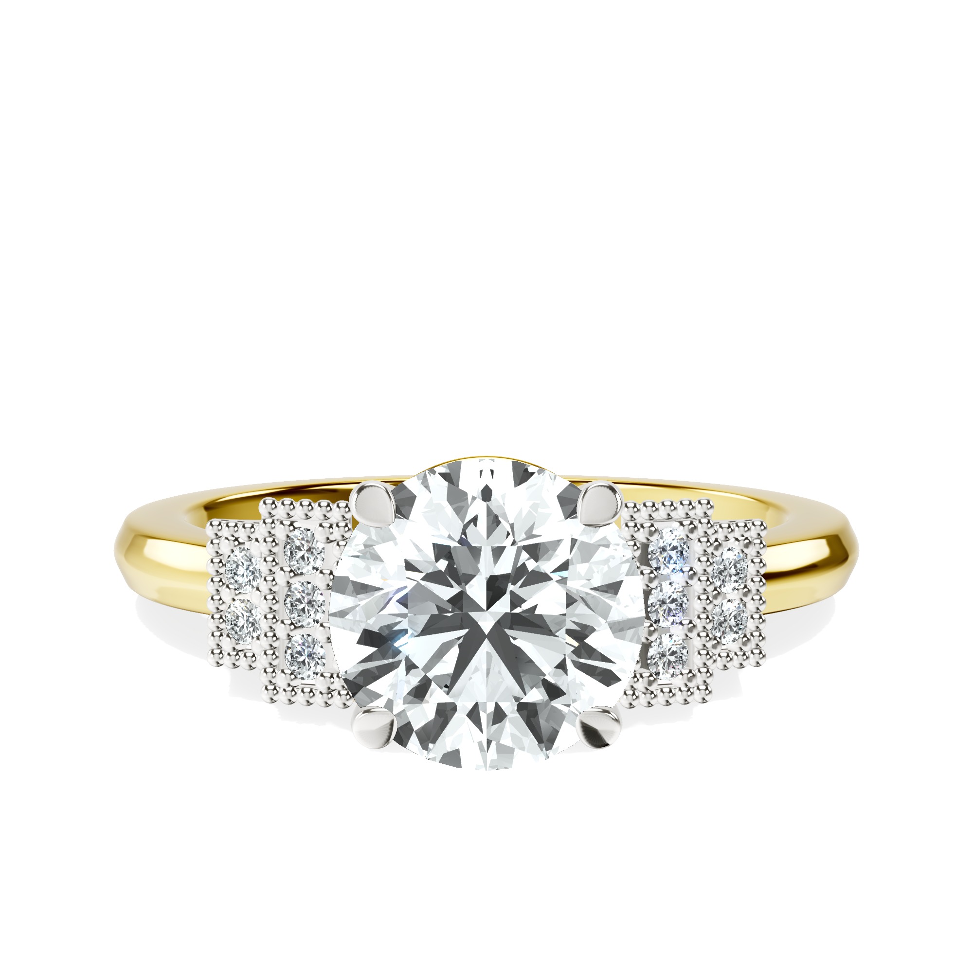 Joy Tapering Side Stone Lab Diamond Ring front view