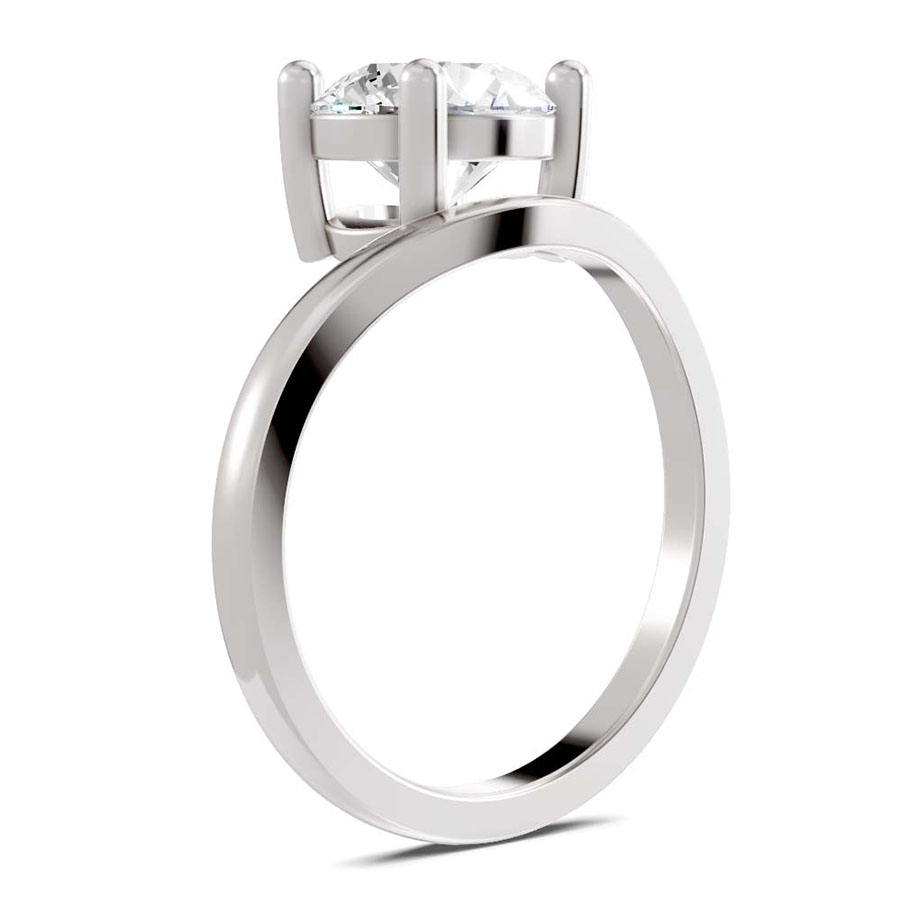 Crest Four Prong Solitaire Lab Diamond Ring top view