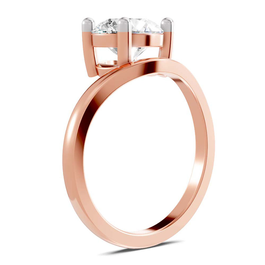 Crest Four Prong Solitaire Lab Diamond Ring top view