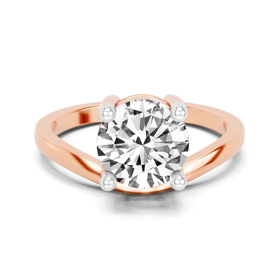 Crest Four Prong Solitaire Lab Diamond Ring front view