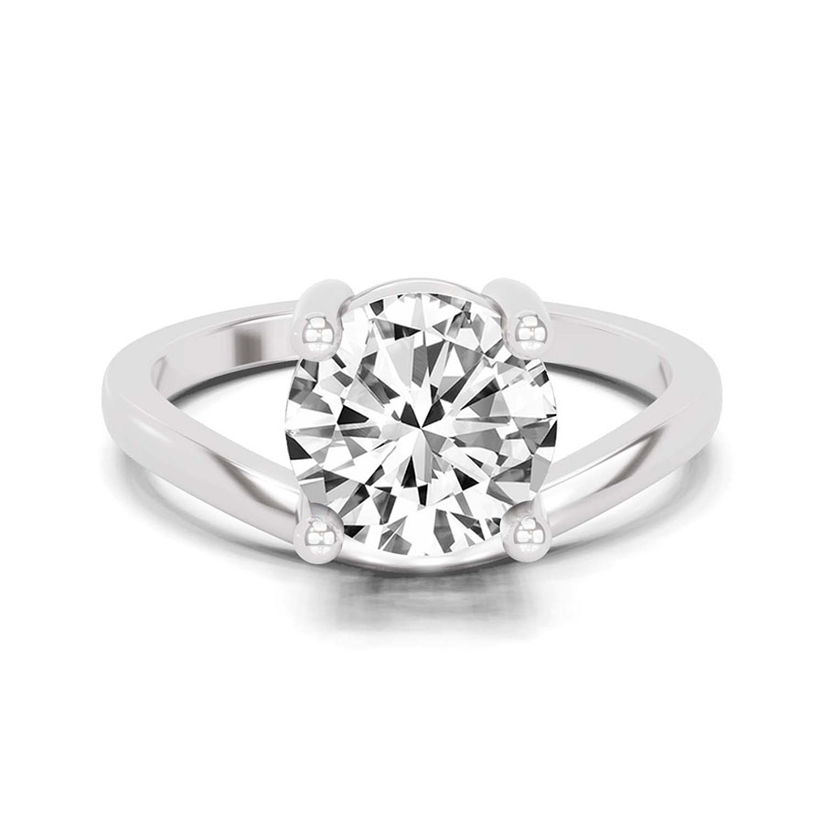 Crest Four Prong Solitaire Lab Diamond Ring front view