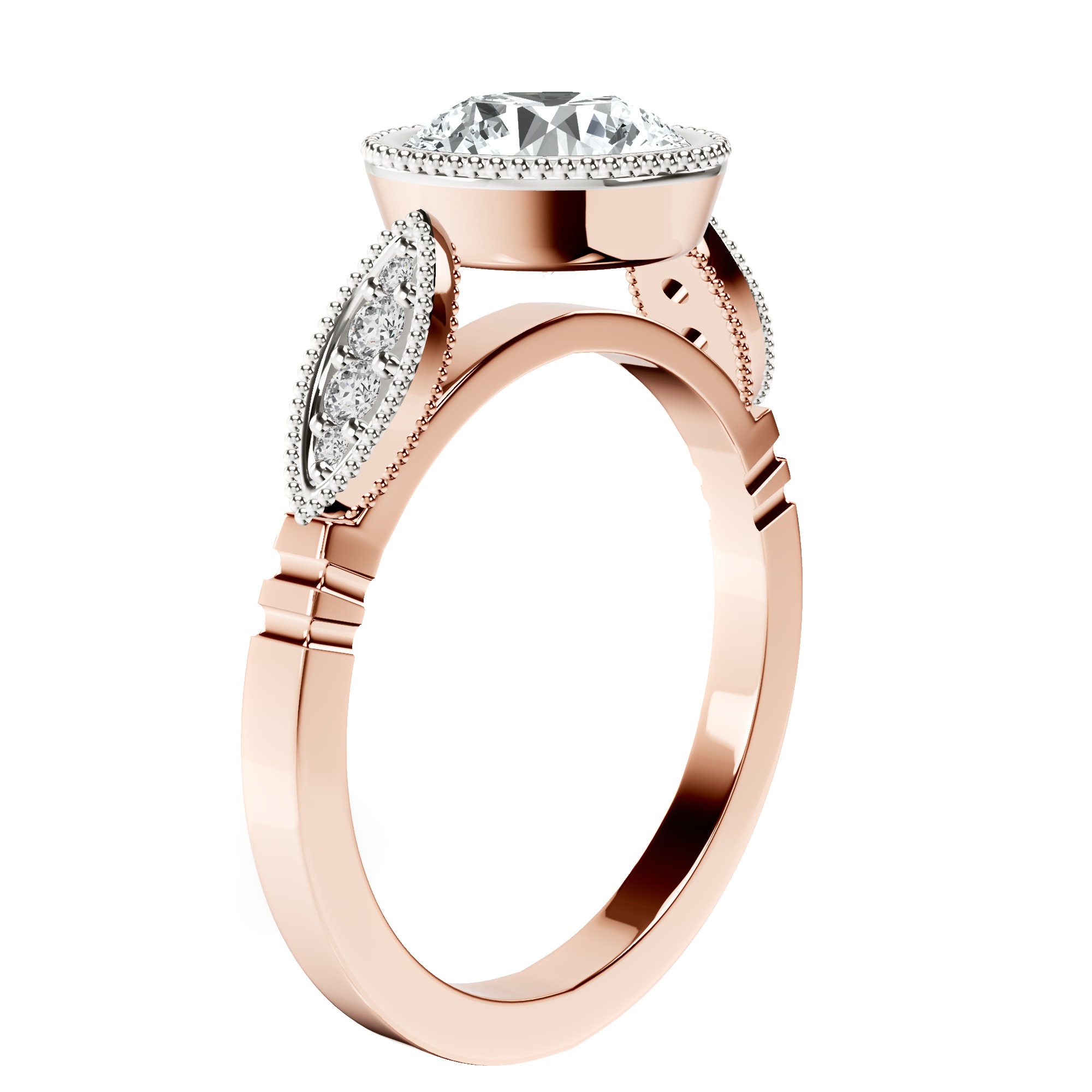 Everly Vintage Bezel Lab Diamond Ring top view
