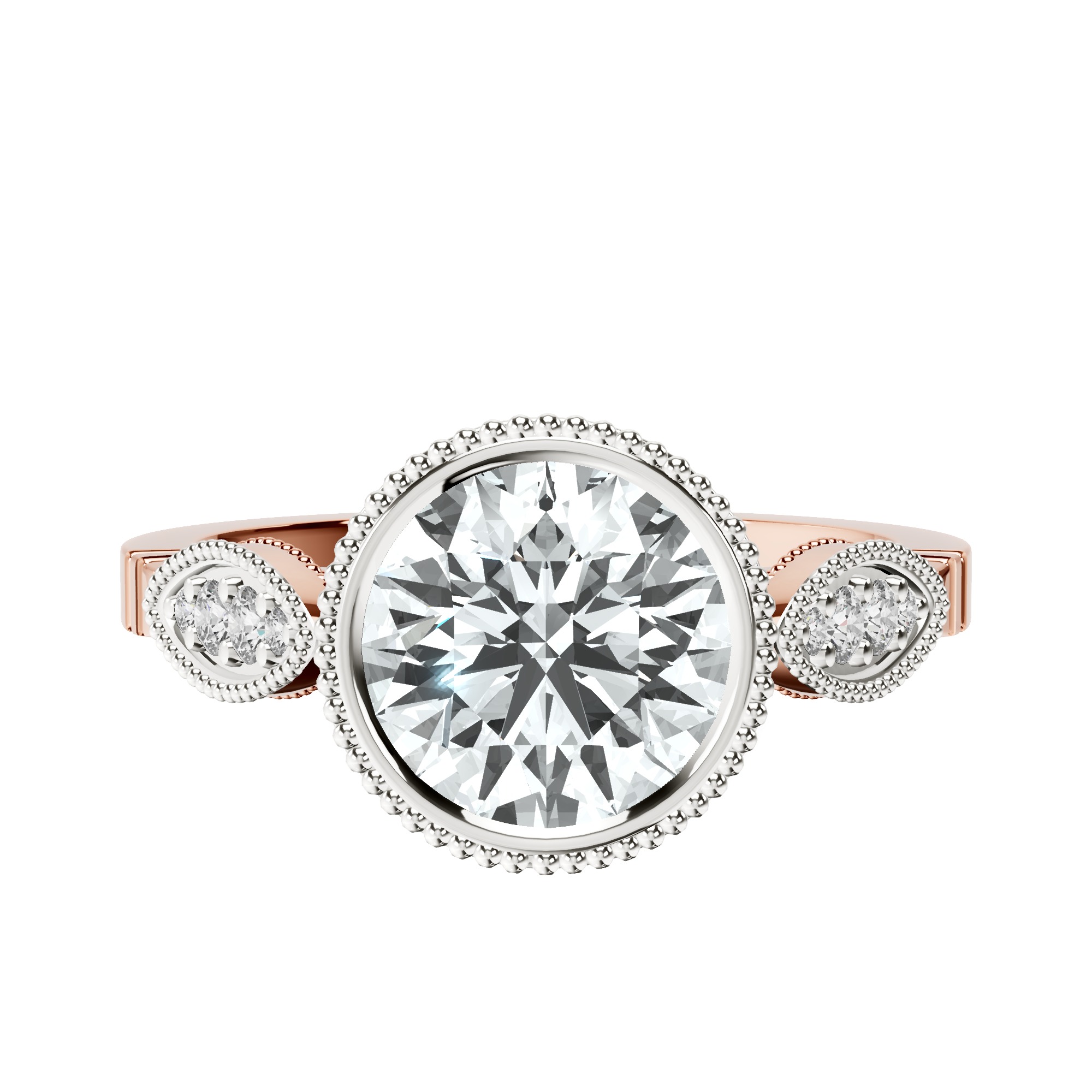 Everly Vintage Bezel Lab Diamond Ring front view