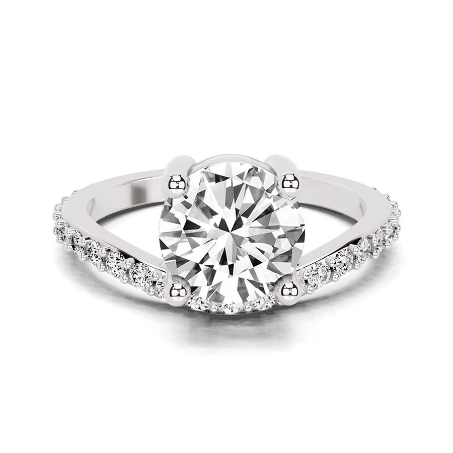 Pave Crest Lab Diamond Ring front view