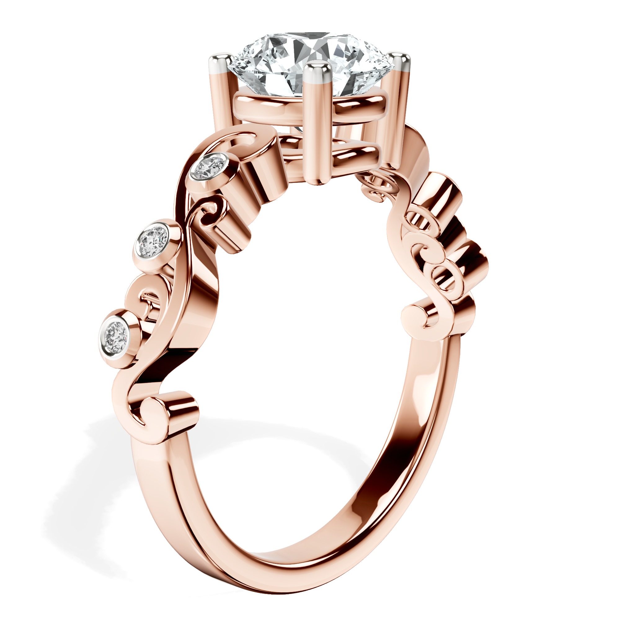 Catrina Cutwork Lab Diamond Ring top view