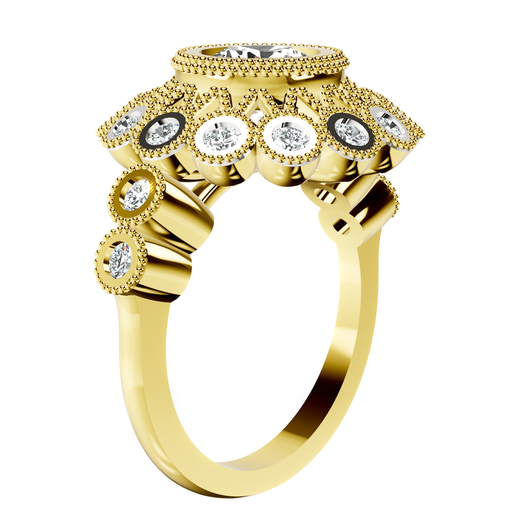 Bloom Vintage Halo Lab Diamond Ring top view