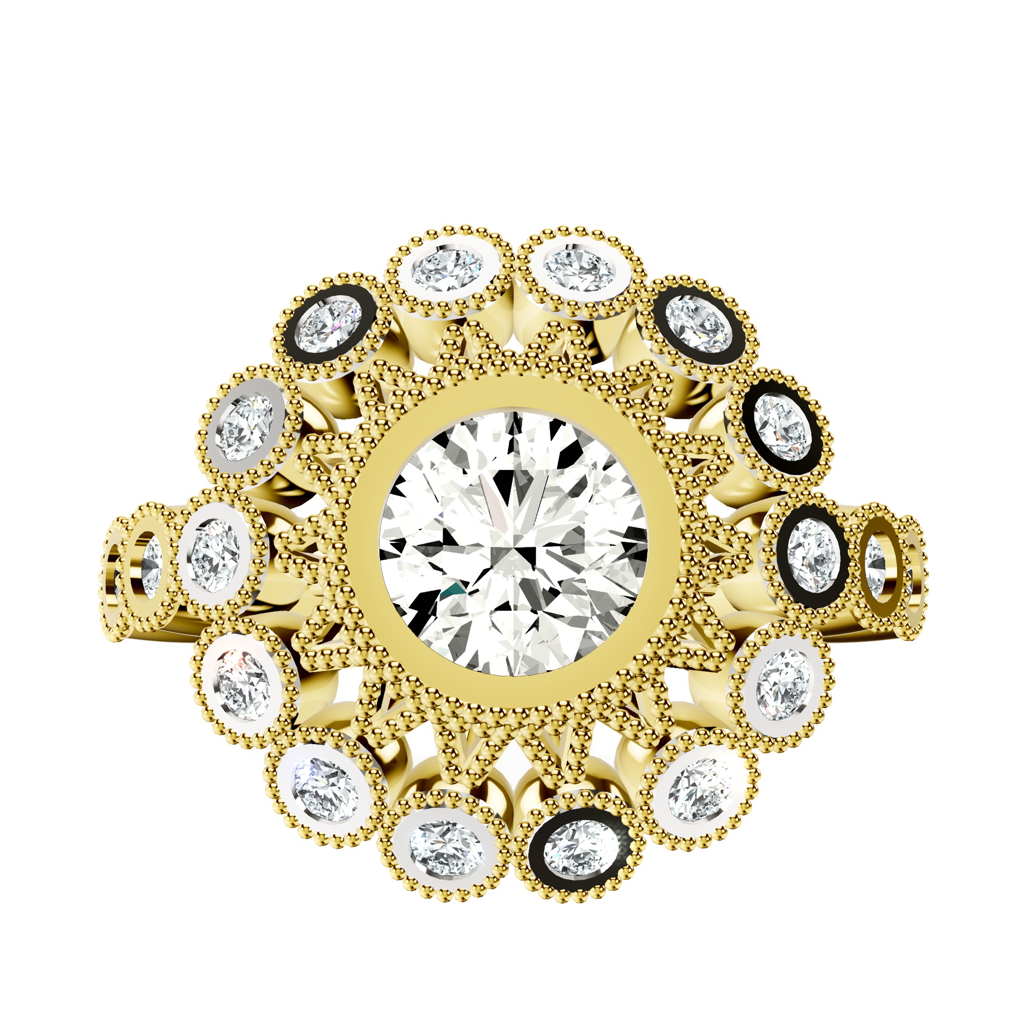 Bloom Vintage Halo Lab Diamond Ring front view
