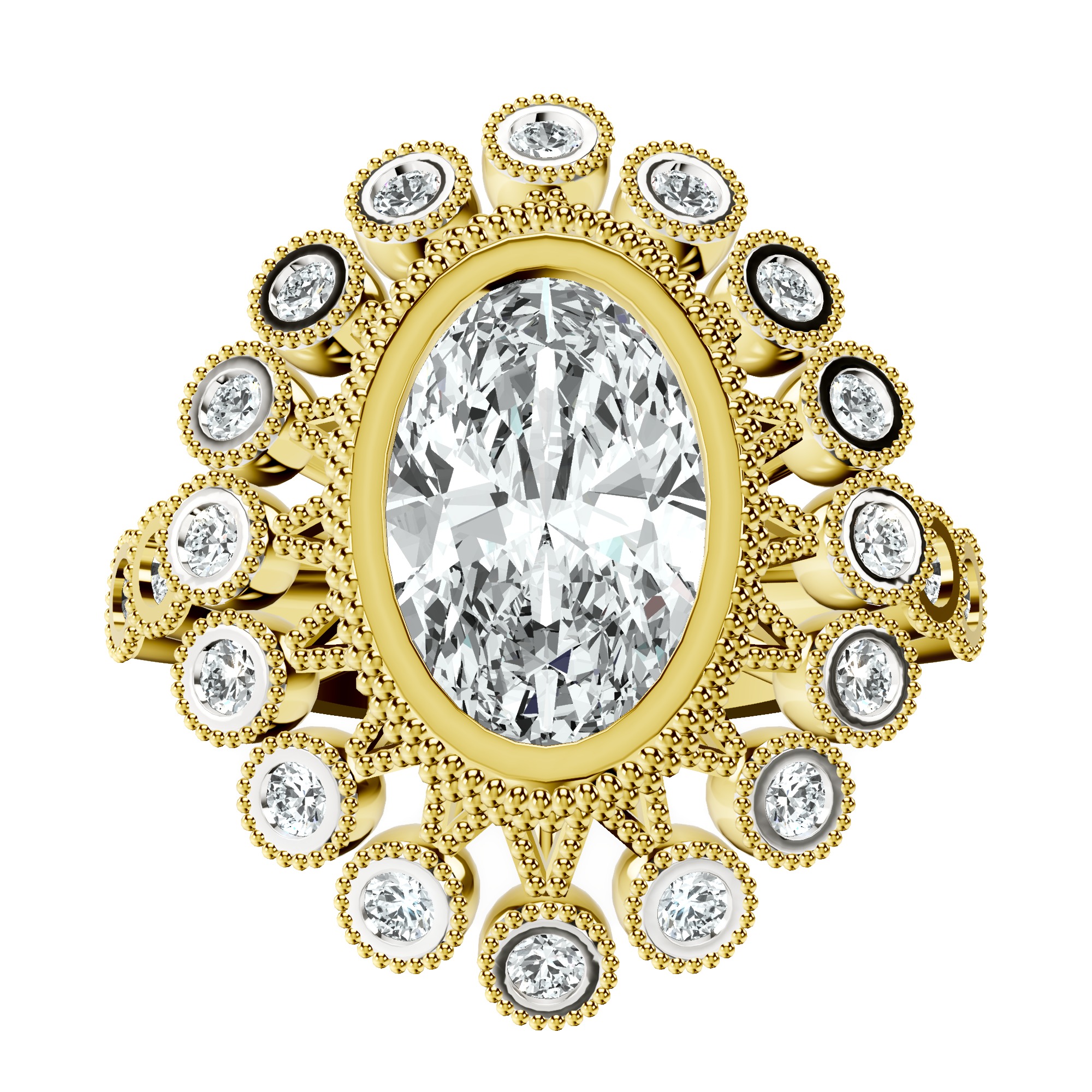 Bloom Vintage Halo Lab Diamond Ring front view