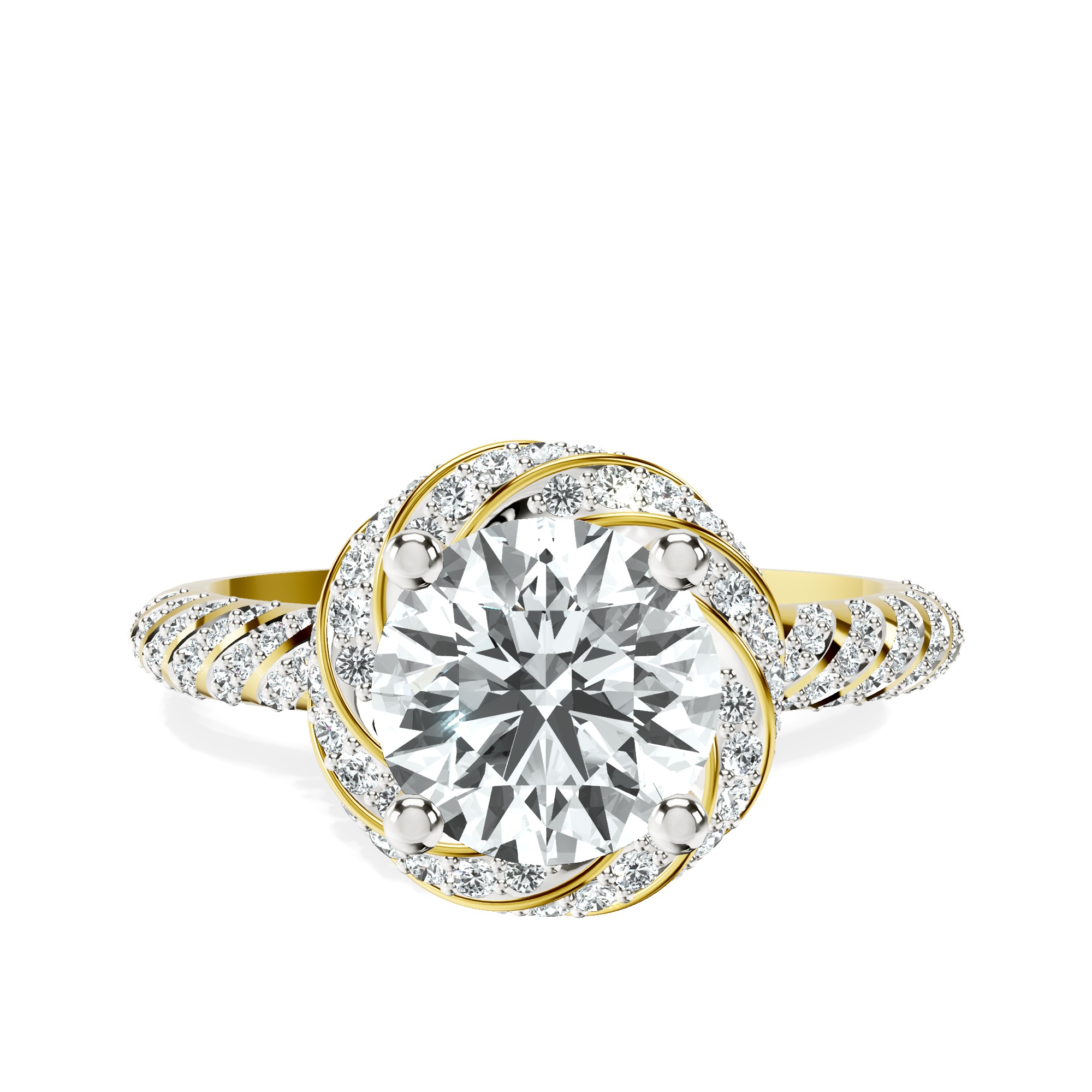 Entwined Love Halo Lab Diamond Ring front view