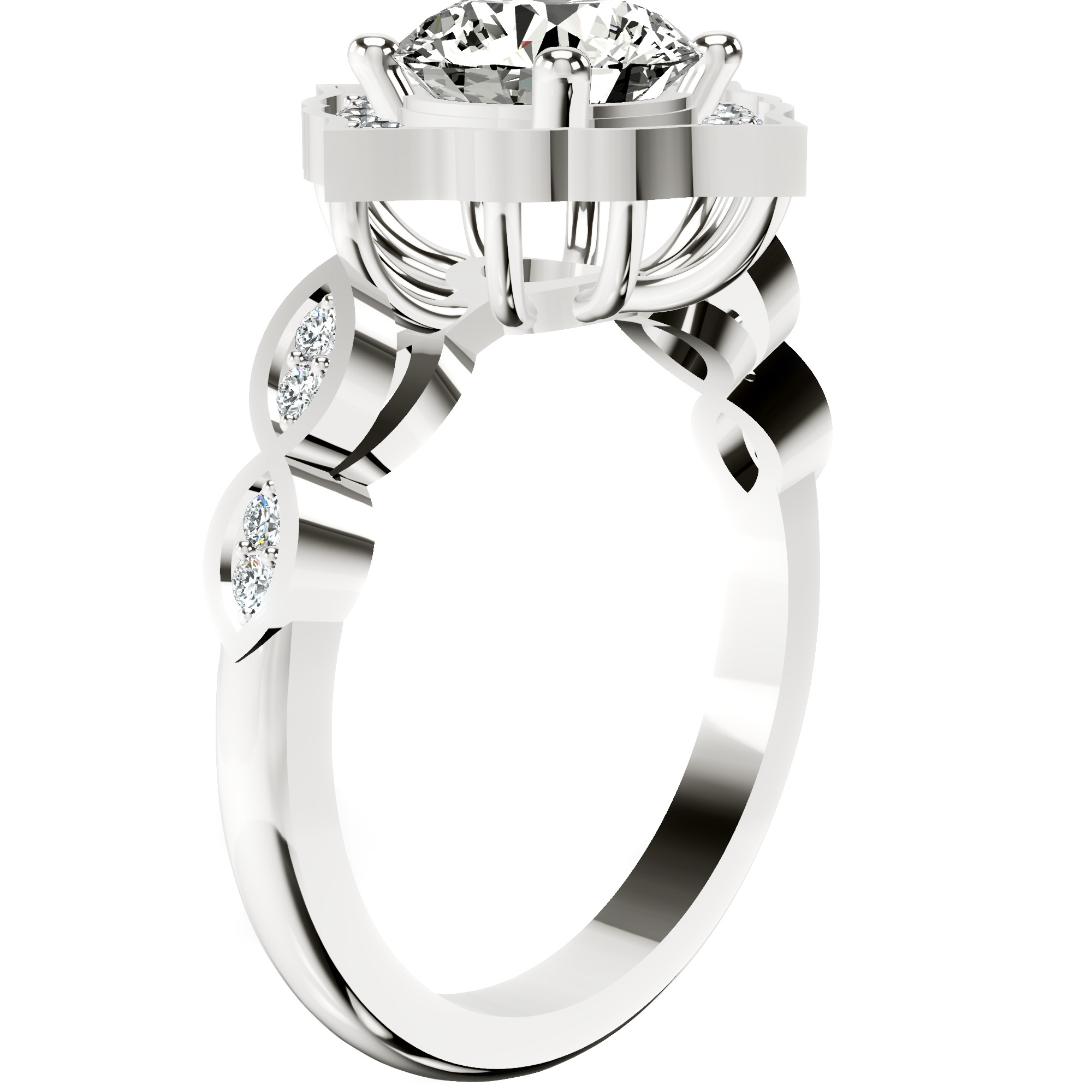 Melody Vintage Halo Lab Diamond Ring top view