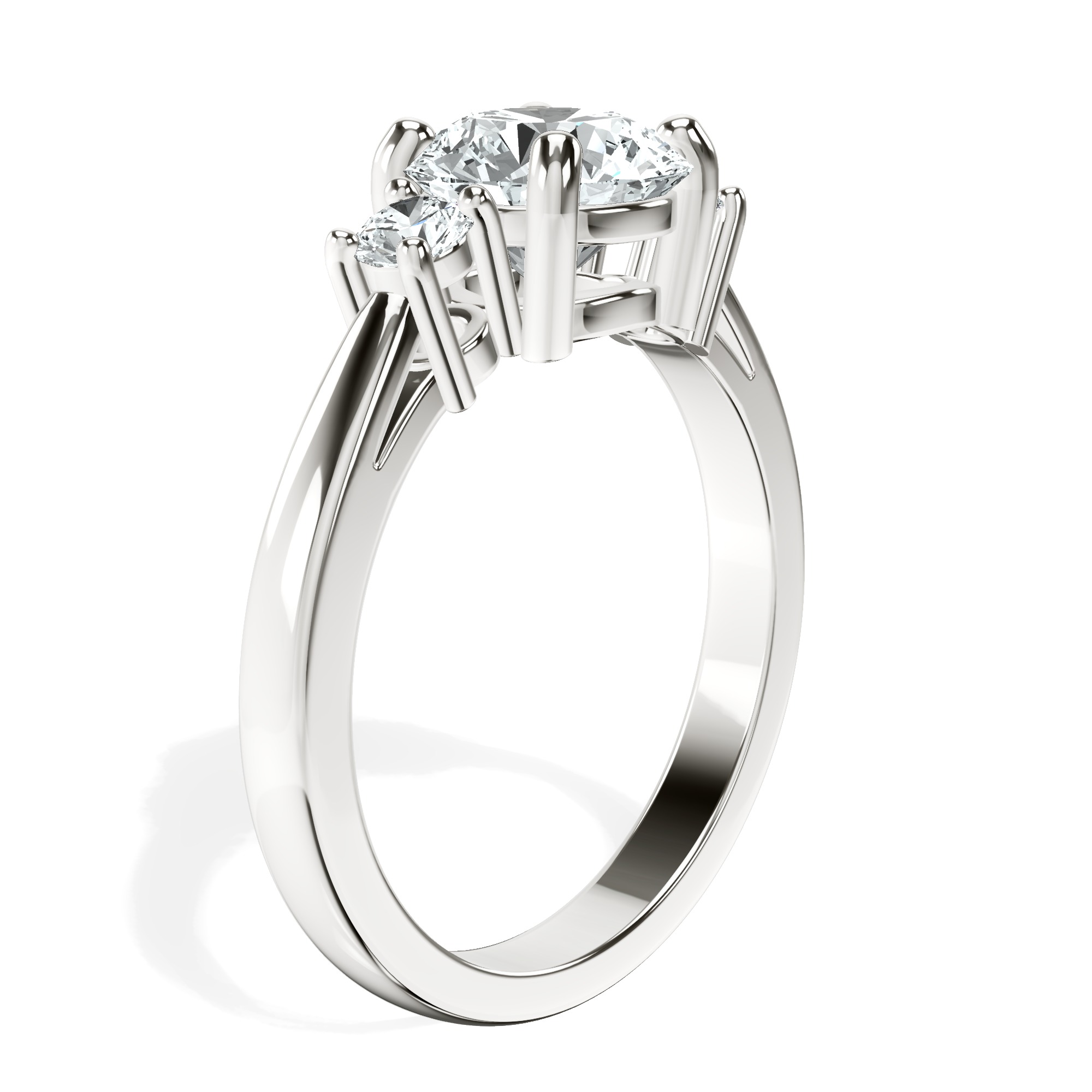 Intricacy Three stone Lab Diamond Ring top view