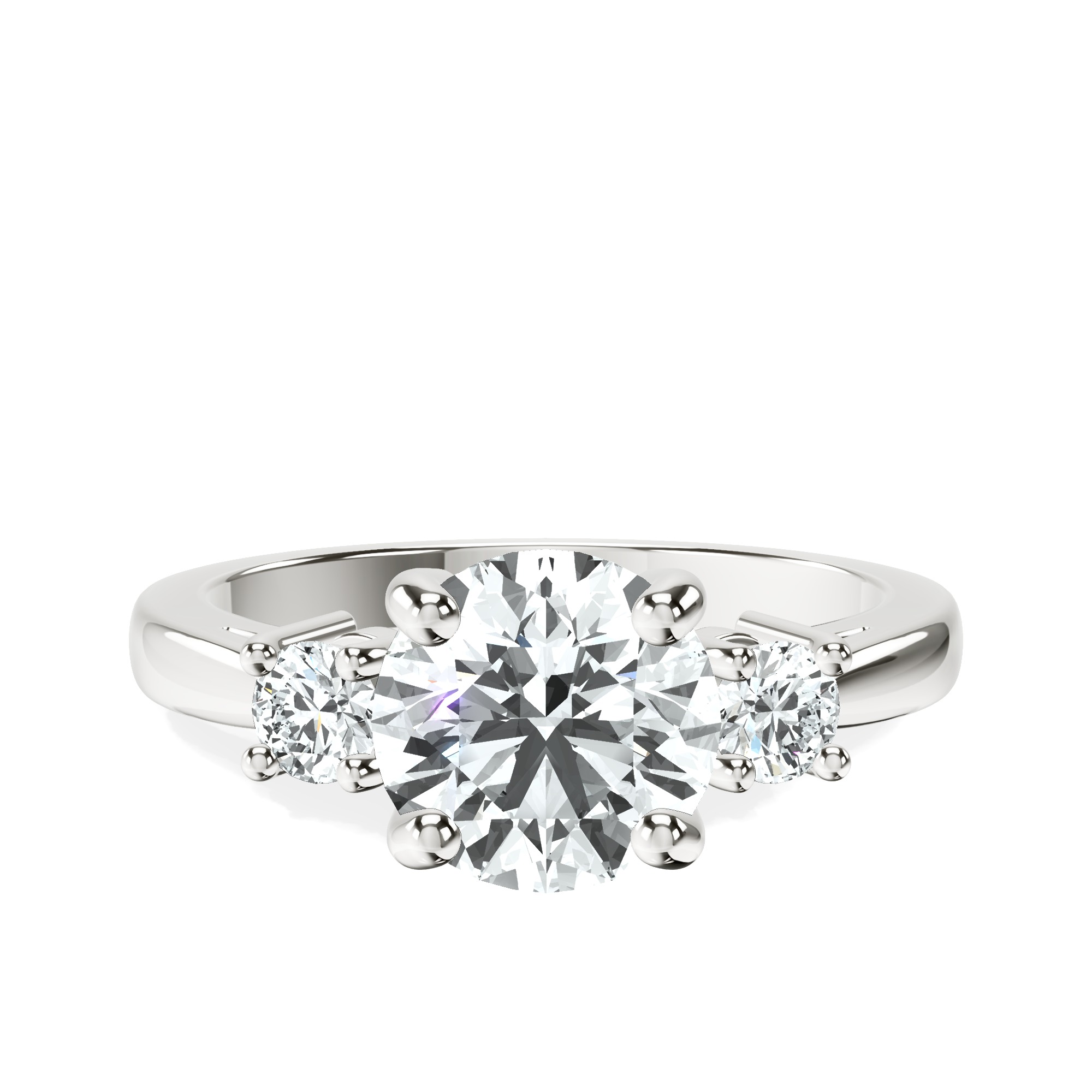Intricacy Three stone Lab Diamond Ring front view