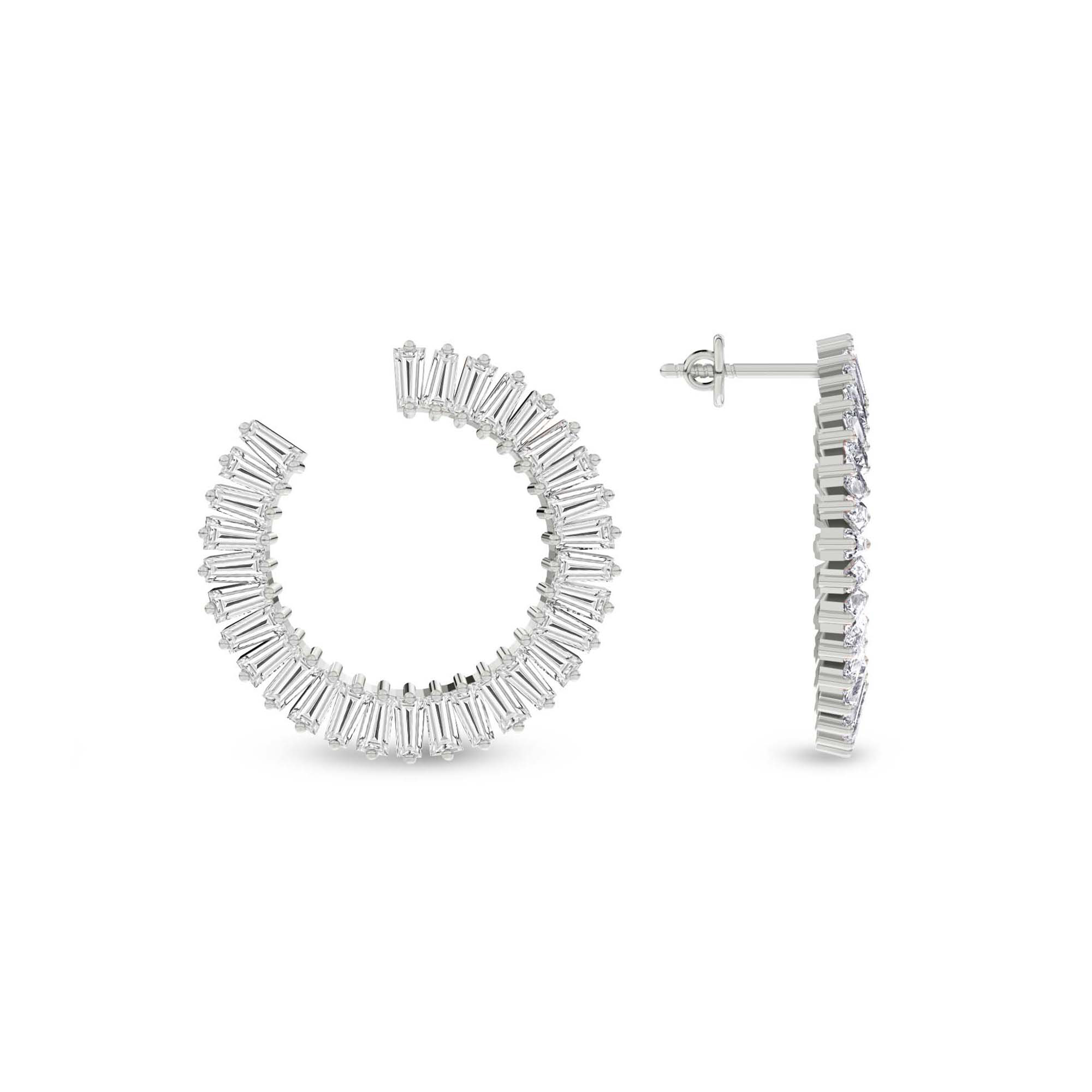 Opalescent Flower Fashion Lab Diamond Stud Earrings left view