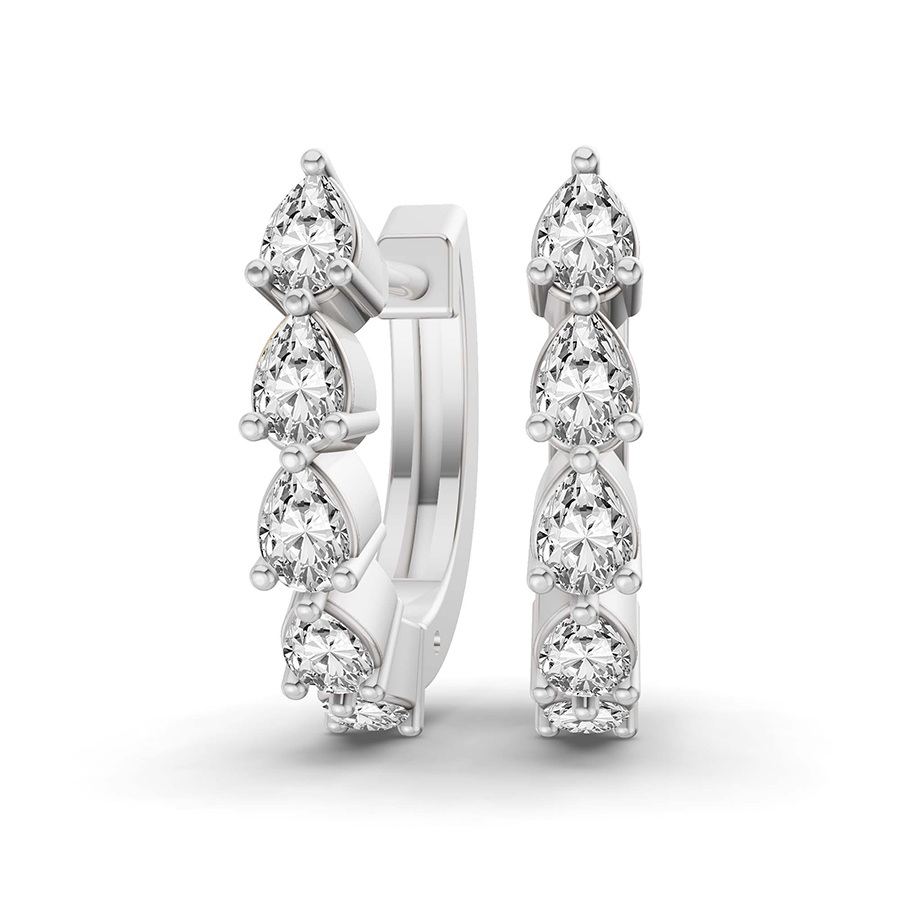 Clara Pear Lab Diamond Huggie Earrings front view
