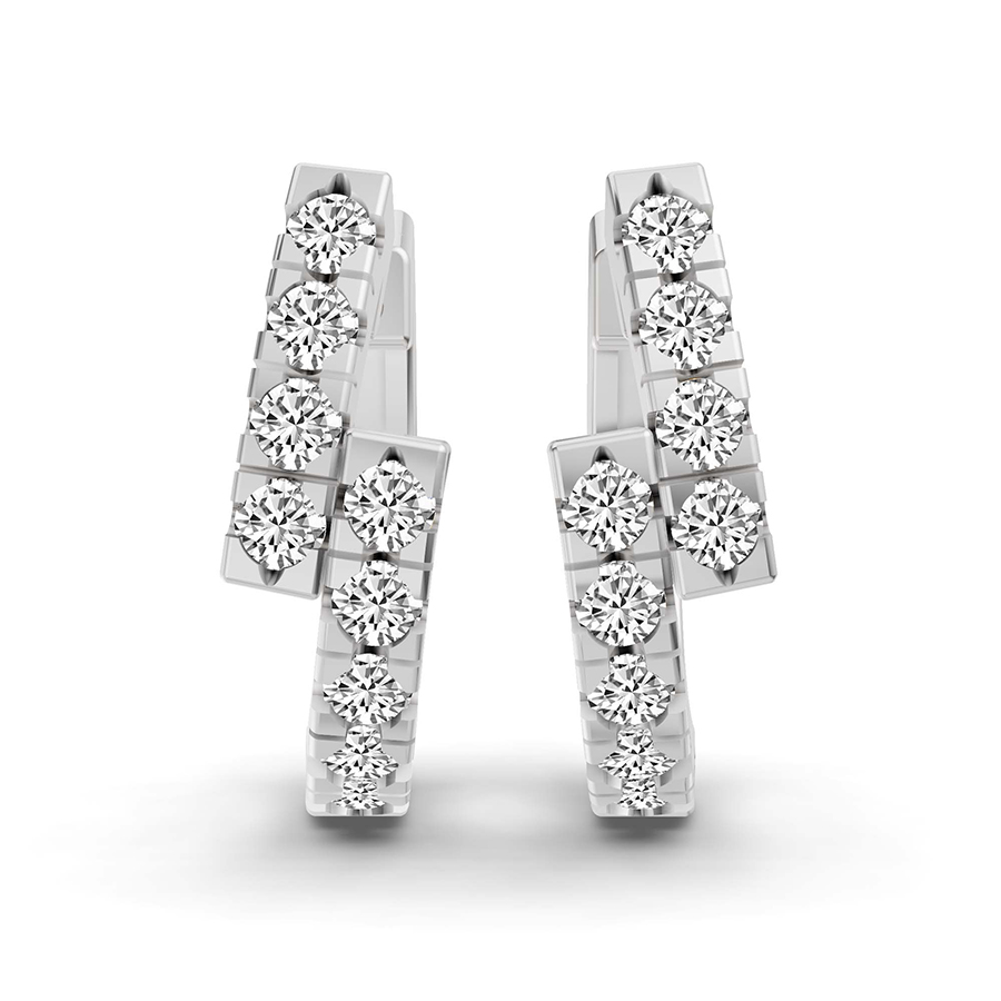 10kt White Gold Vela Signature Round Lab Diamond Earring (3/8 Ct. Tw.) left