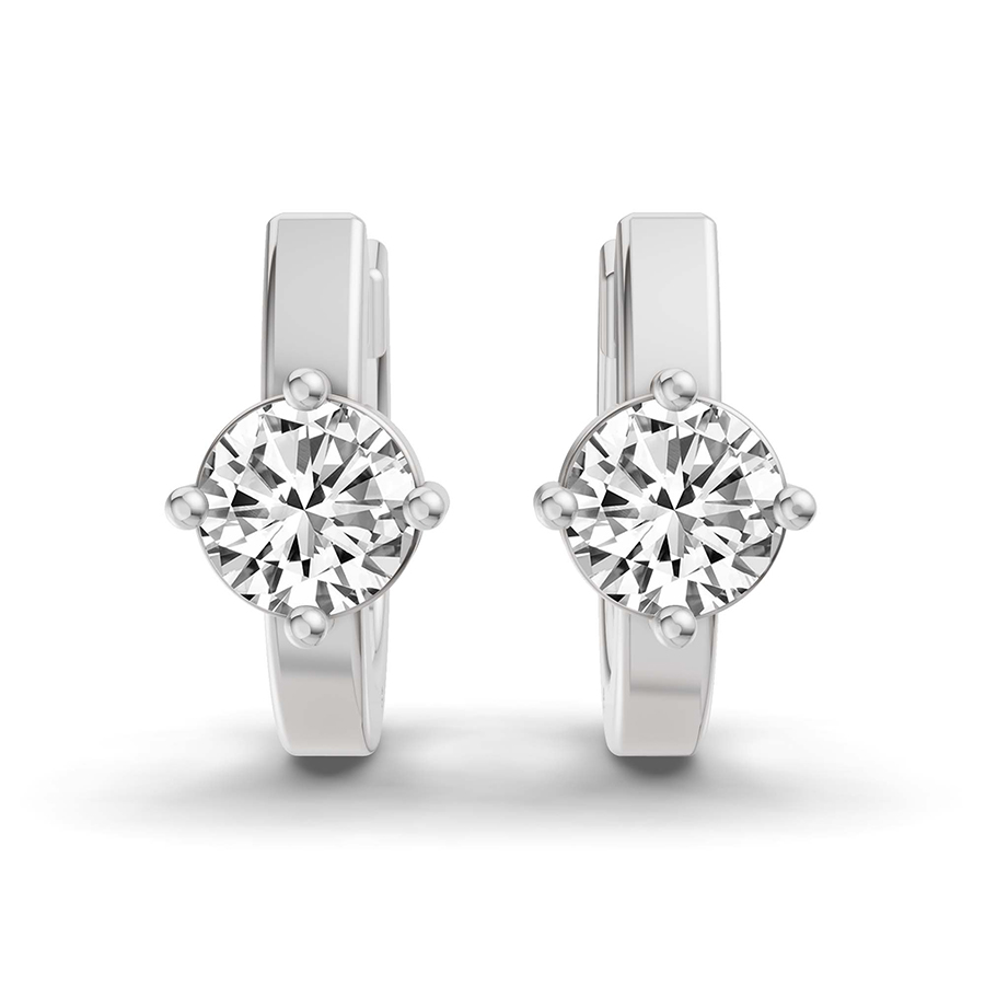 10kt White Gold Maia Classic Round Lab Diamond Earrings (7/8 Ct. Tw.) left