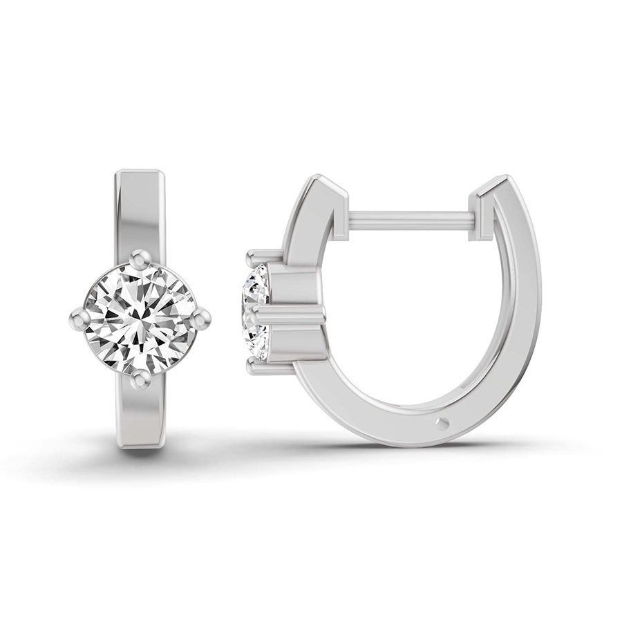 10kt White Gold Maia Classic Round Lab Diamond Earrings (7/8 Ct. Tw.) right