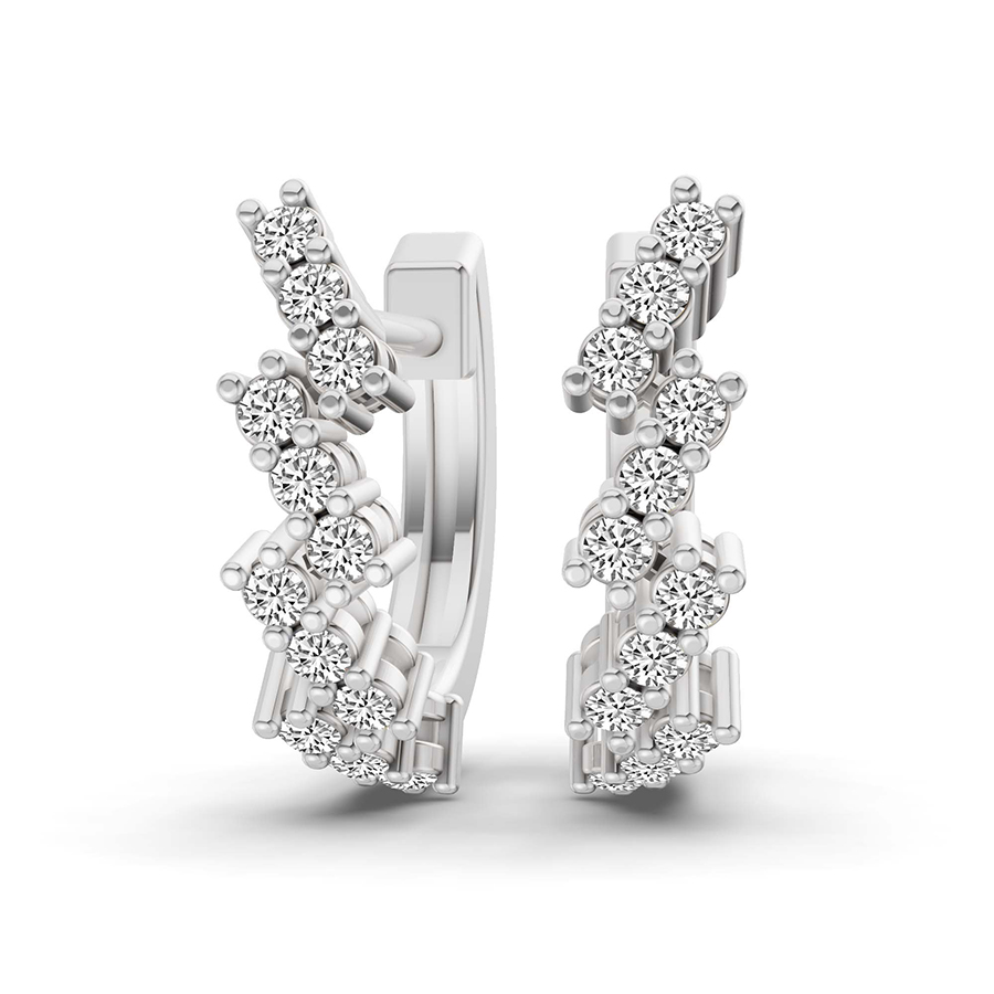 10kt White Gold Capella Round Lab Diamond Huggie Earrings (1/3 Ct. Tw.) front image