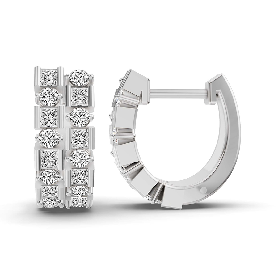 Radiant Sequence Lab Diamond Huggie Earring left view