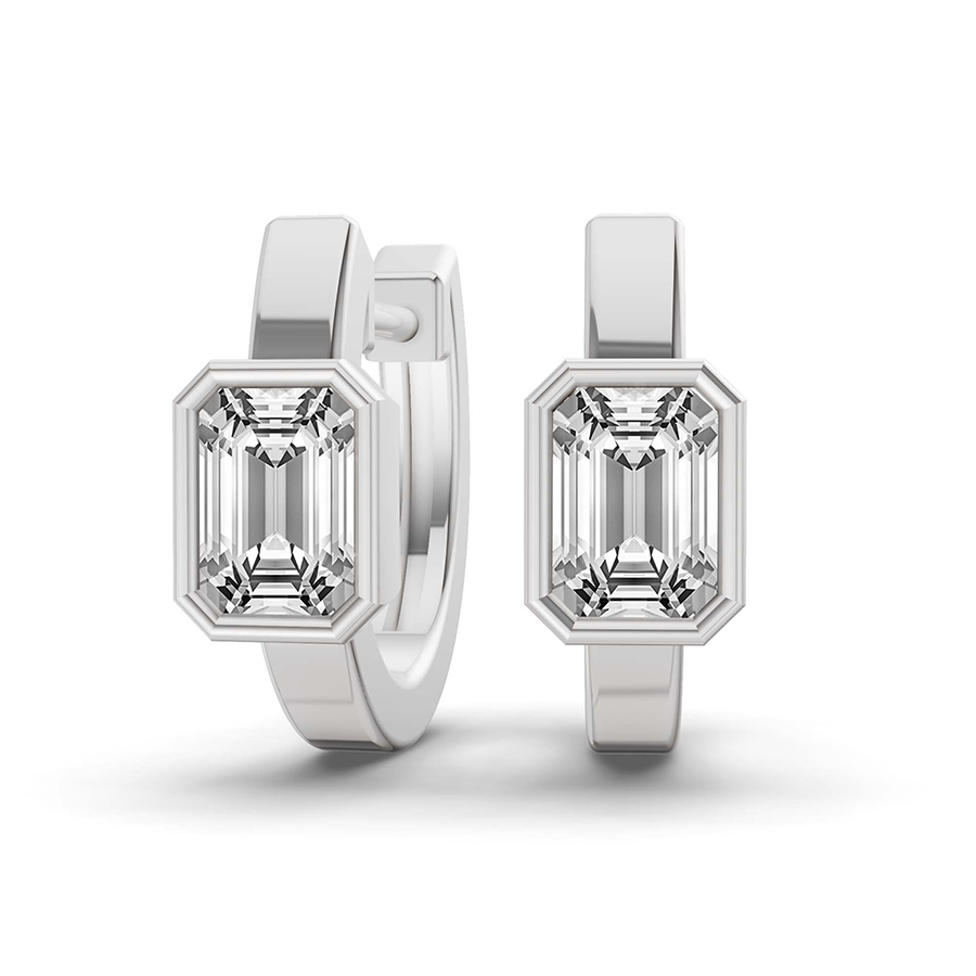 Auri Single Emerald Lab Diamond Earrings front view