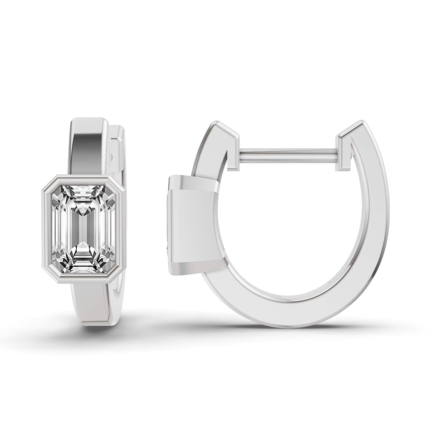 Auri Single Emerald Lab Diamond Earrings left view