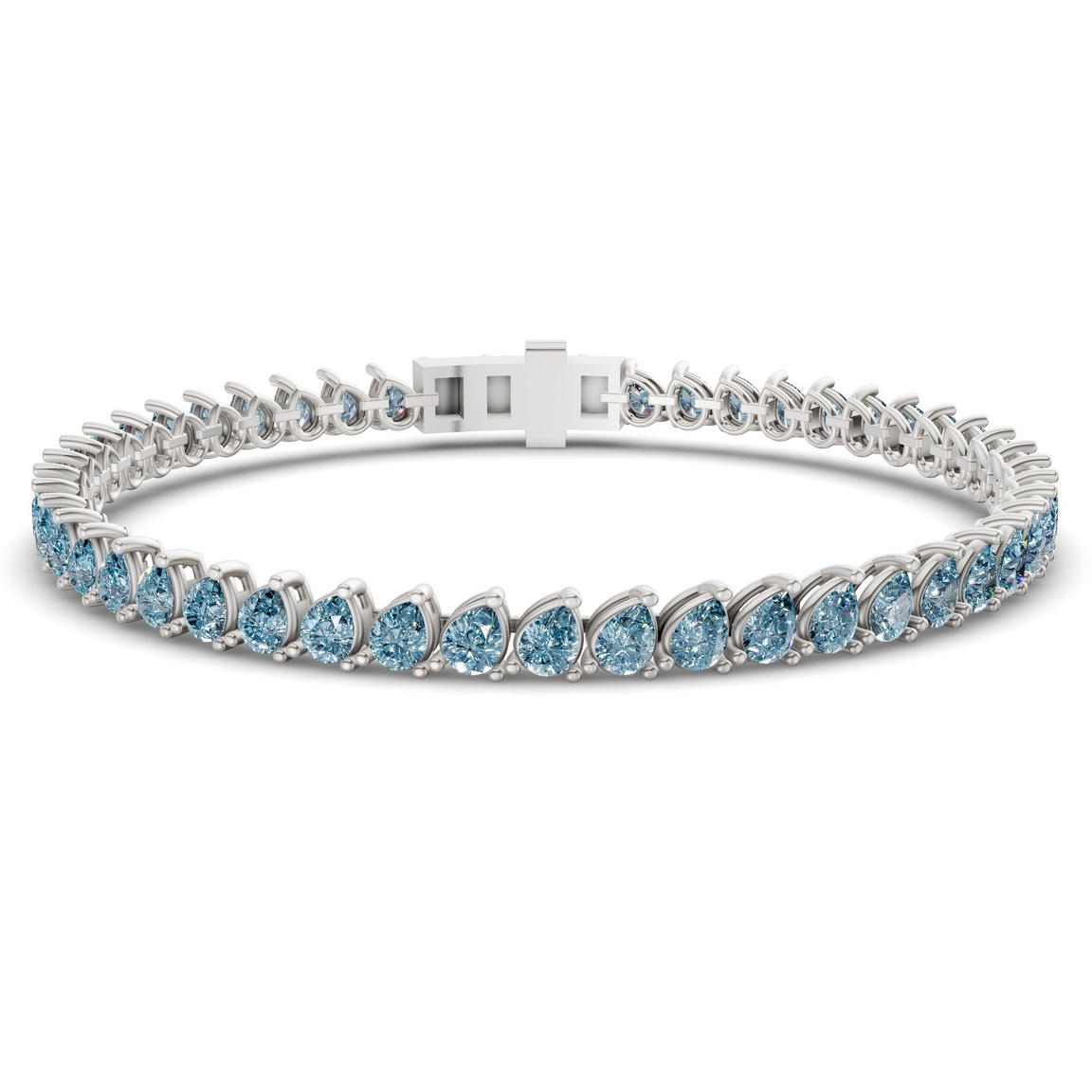 10kt White Gold Lilac Pear Lab Diamond Tennis Bracelet (4 Ct. Tw.) front image