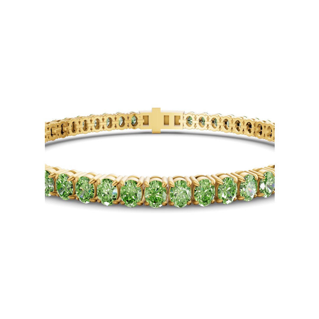 9ct Yellow Gold Everlyn Oval Lab Diamond Tennis Bracelet (4 Ct. Tw.) right