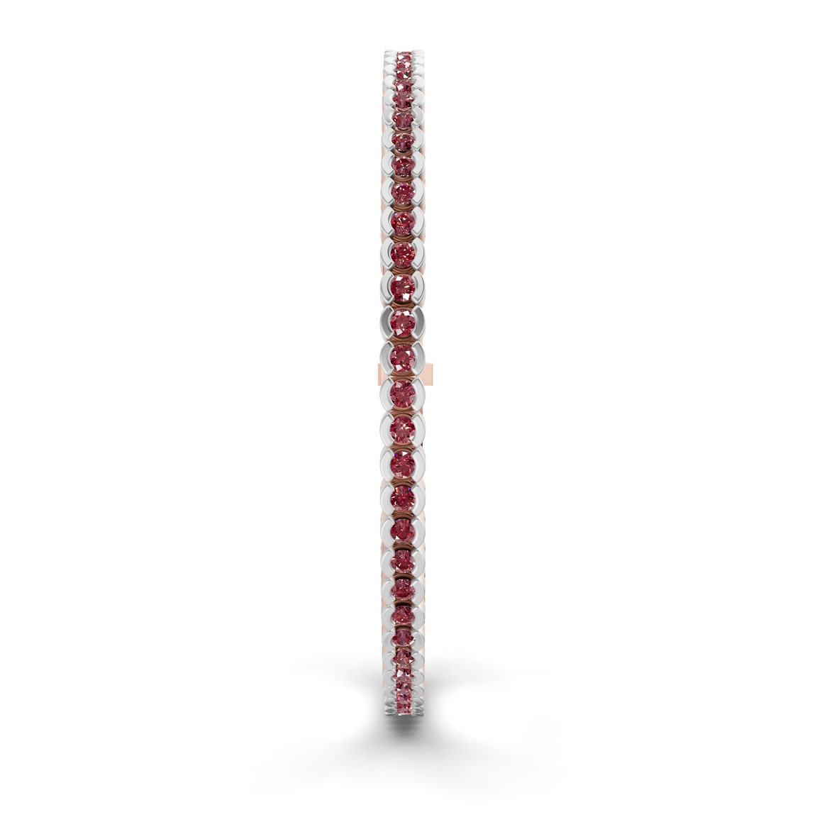 9ct Rose Gold Nemy Half Bezel Round Lab Diamond Tennis Bracelet (2 Ct. Tw.) left