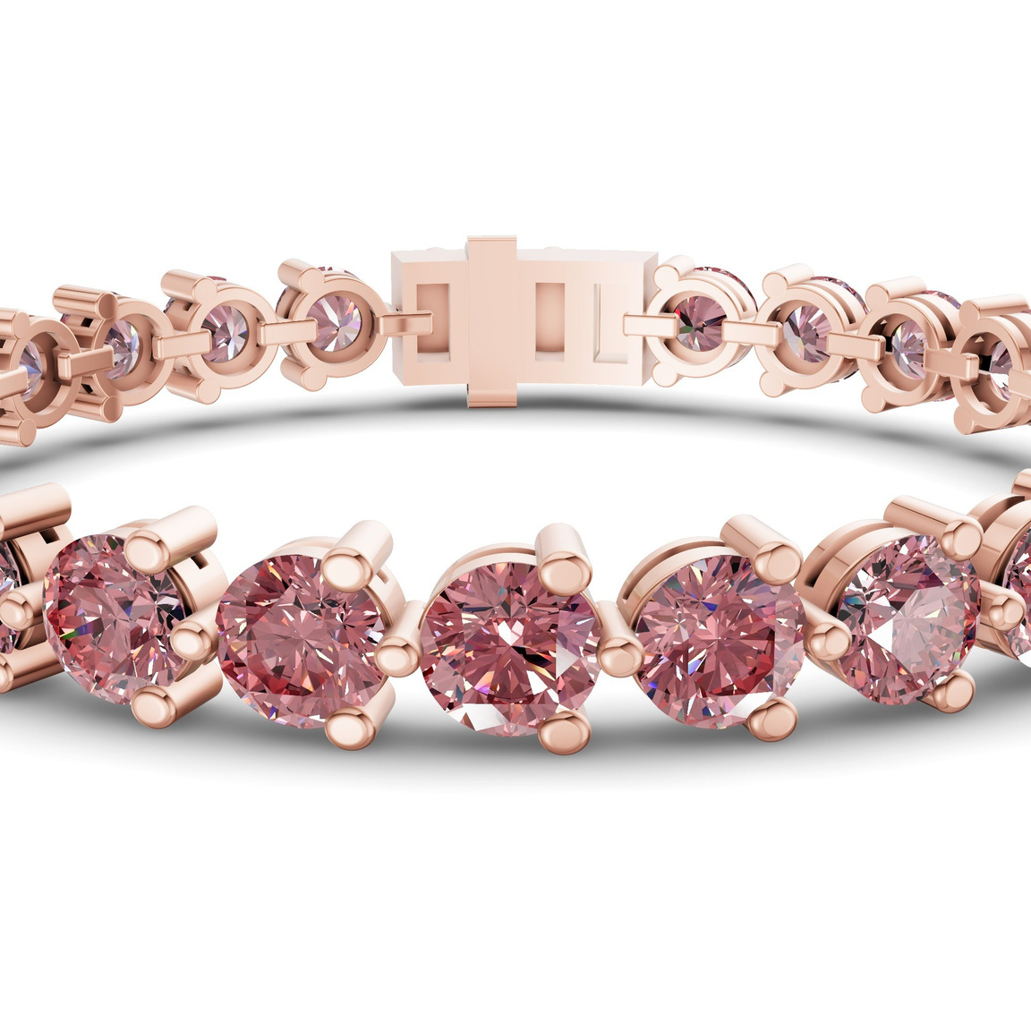 9ct Rose Gold Anahita Round Lab Diamond Tennis Bracelet (2 Ct. Tw.) right