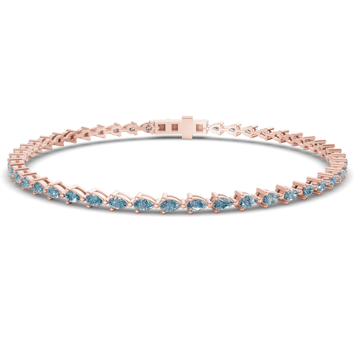 9ct Rose Gold Serene Pear Lab Diamond Tennis Bracelet (12 Ct. Tw.) front image