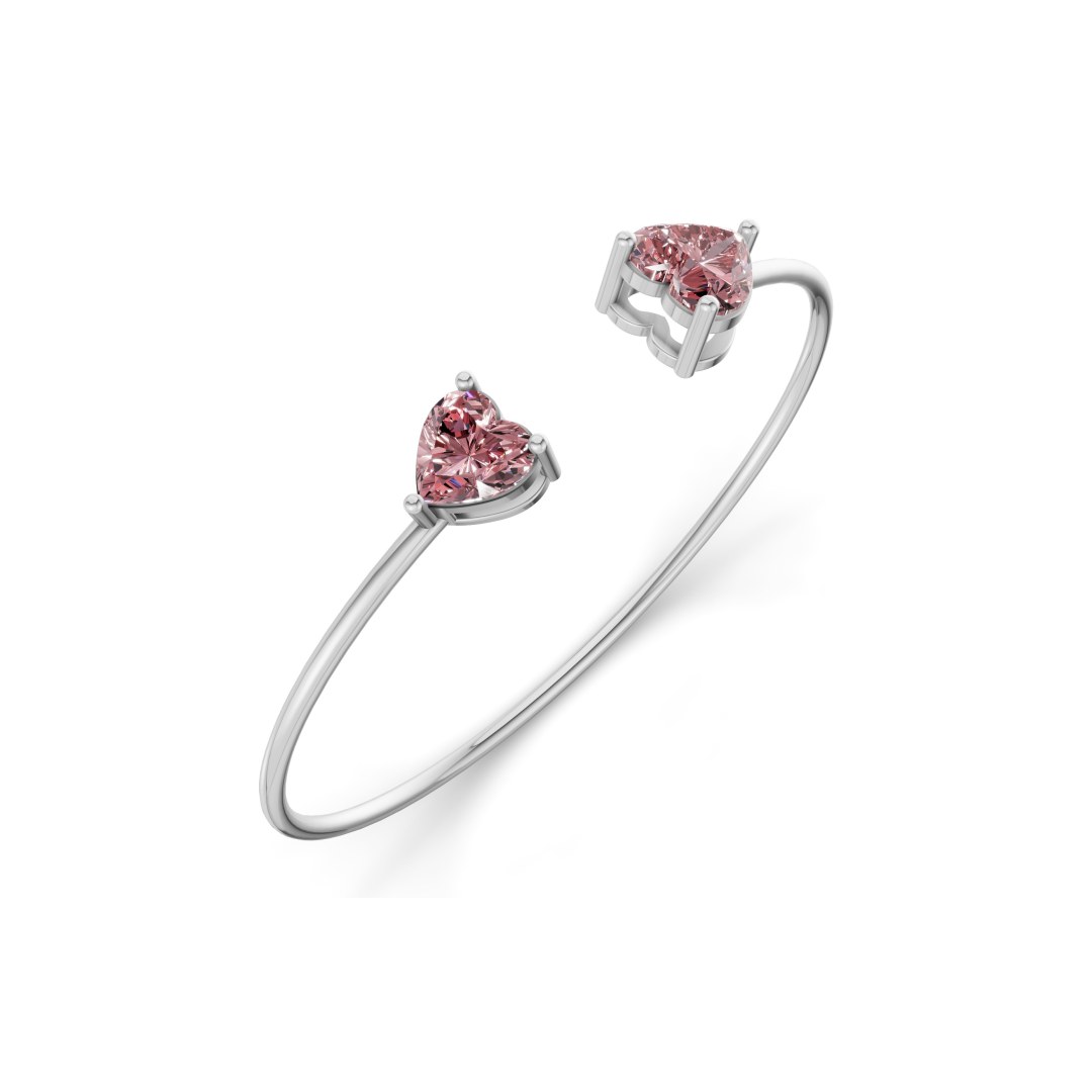 14kt White Gold Amoura Heart Flexi Lab Diamond Bangle Bracelet (1 Ct. Tw.) right