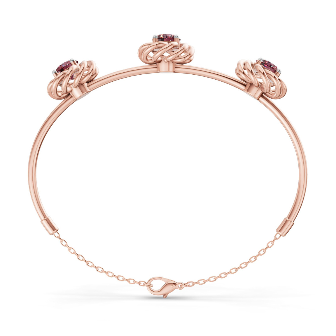 14ct Rose Gold Spiral Eleve Round Lab Diamond openable bracelet (1 Ct. Tw.) left