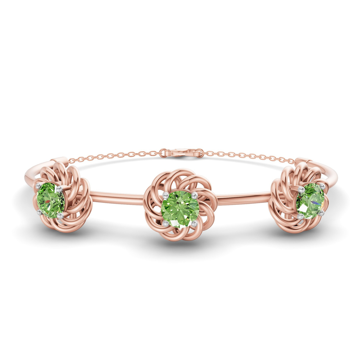 14kt Rose Gold Spiral Eleve Round Lab Diamond openable bracelet (1 Ct. Tw.) front image