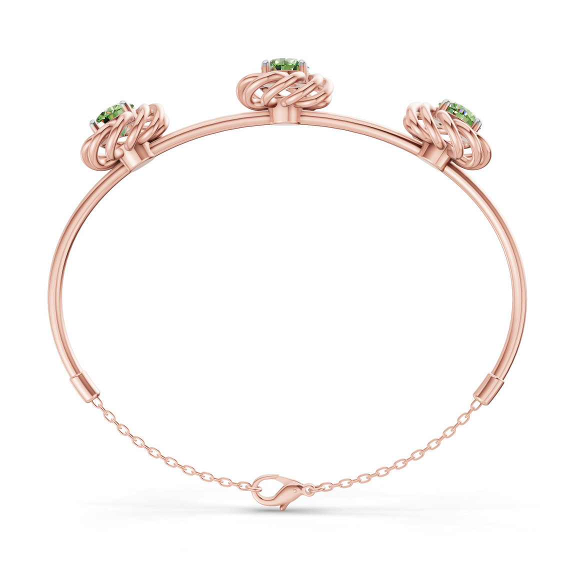 14kt Rose Gold Spiral Eleve Round Lab Diamond openable bracelet (1 Ct. Tw.) left
