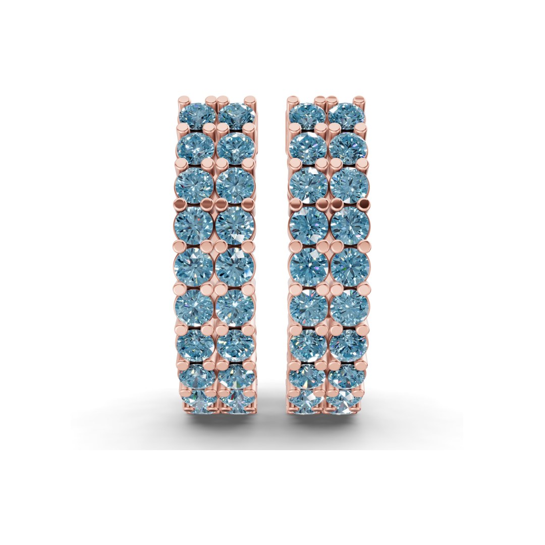 9ct Rose Gold Gracie Double Row Round Lab Diamond Hoop Earrings (1 Ct. Tw.) right