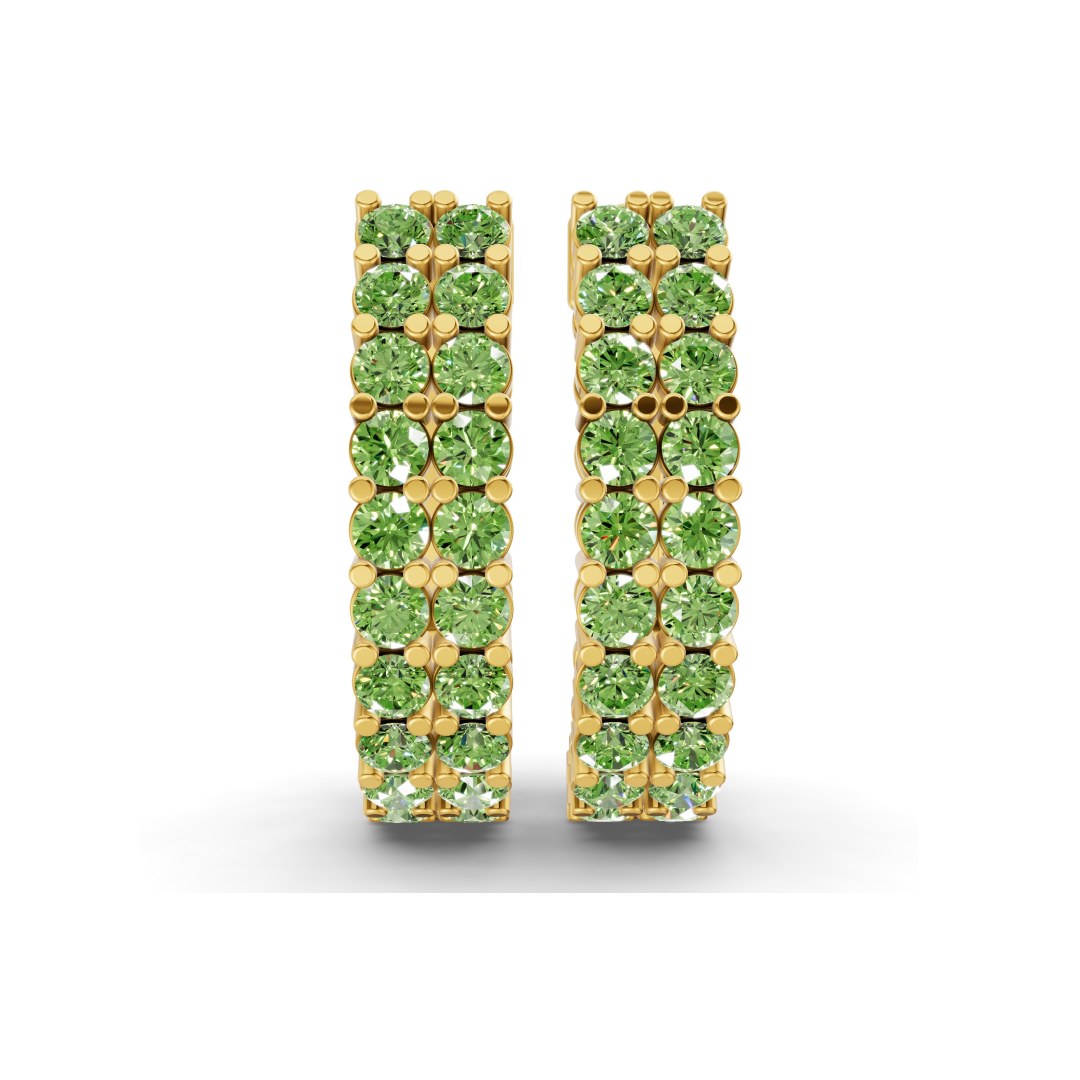 10kt Yellow Gold Gracie Double Row Round Lab Diamond Hoop Earrings (1 Ct. Tw.) right