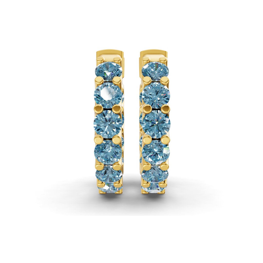 14kt Yellow Gold Sirena Round Lab Diamond Hoop Earrings (8 Ct. Tw.) side right image one