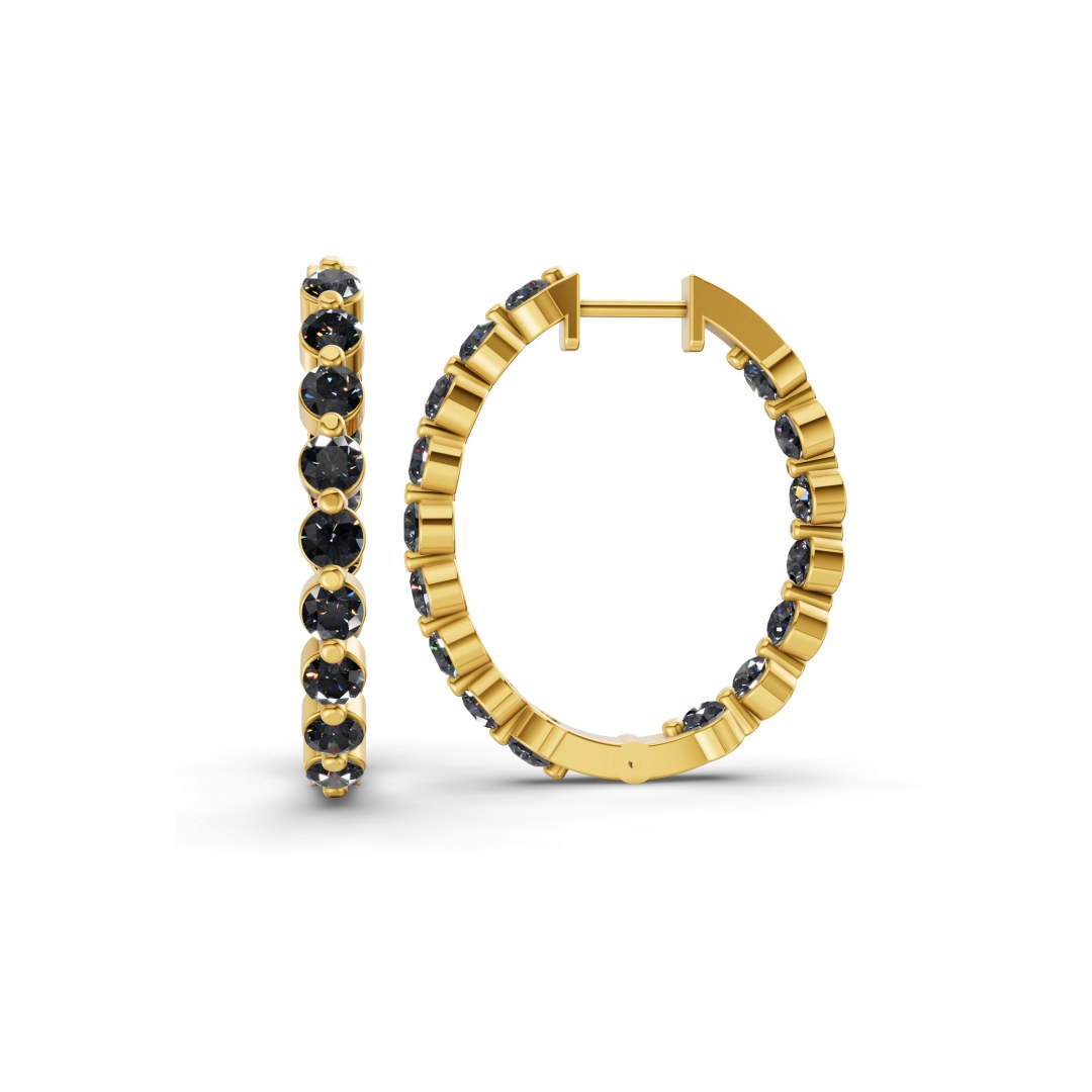 14kt Yellow Gold Rylee Round Lab Diamond Hoop Earrings (1 Ct. Tw.) left