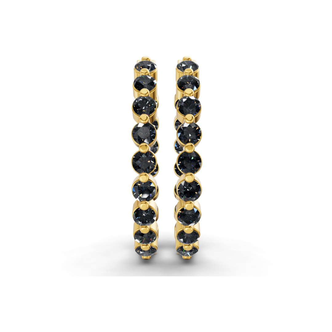 14kt Yellow Gold Rylee Round Lab Diamond Hoop Earrings (1 Ct. Tw.) right