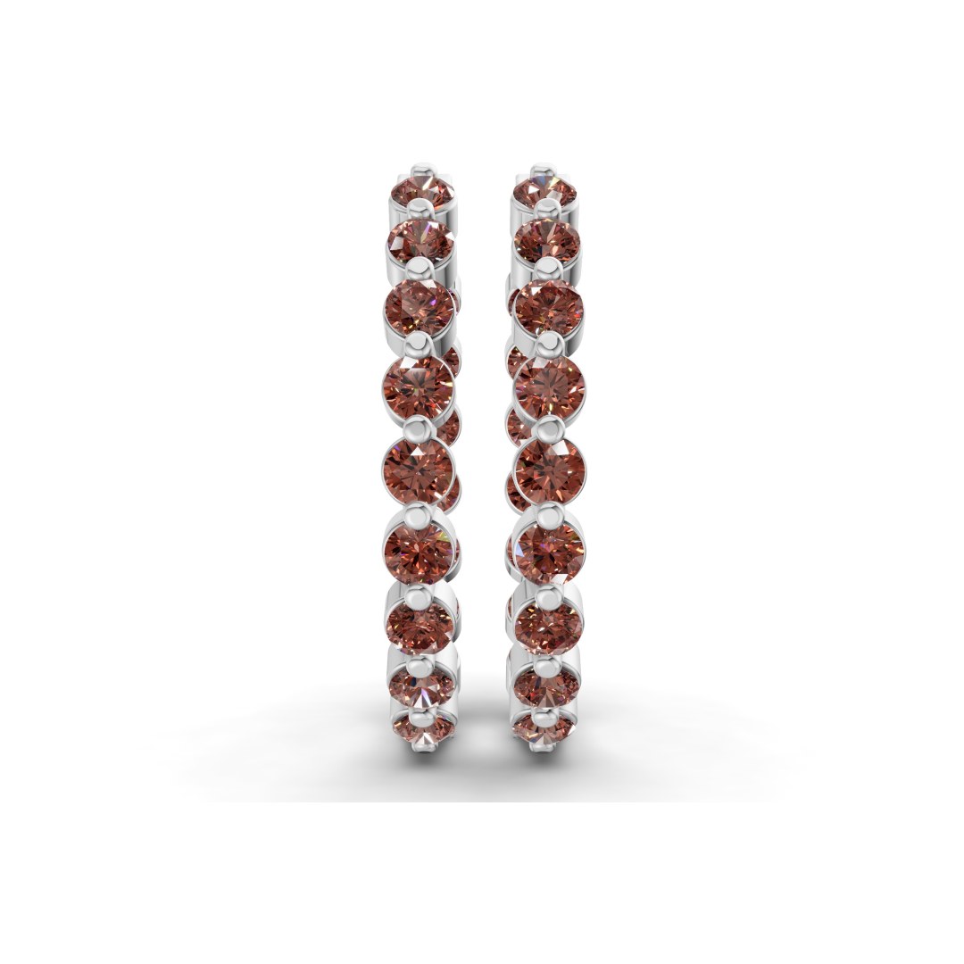 Platinum Rylee Round Lab Diamond Hoop Earrings (1 Ct. Tw.) right