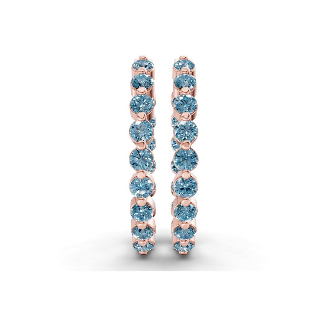 9ct Rose Gold Rylee Round Lab Diamond Hoop Earrings (1 Ct. Tw.) right