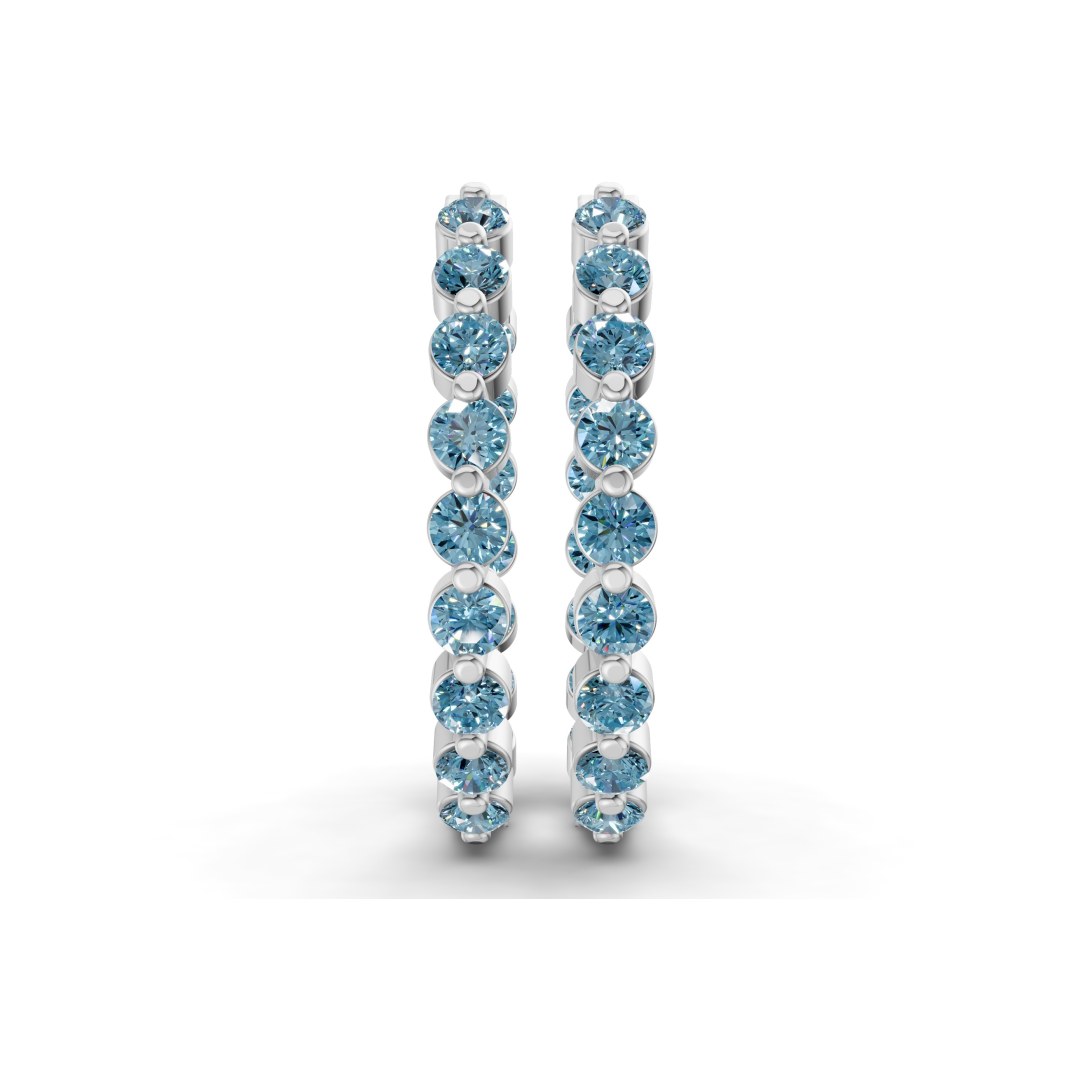 10kt White Gold Rylee Round Lab Diamond Hoop Earrings (1 Ct. Tw.) right