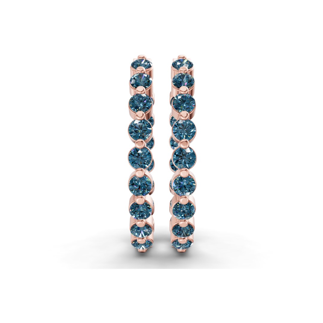 9ct Rose Gold Rylee Round Lab Diamond Hoop Earrings (1 Ct. Tw.) right