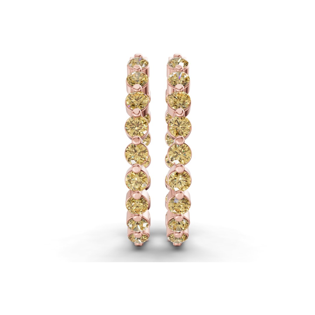 9ct Rose Gold Rylee Round Lab Diamond Hoop Earrings (1 Ct. Tw.) right