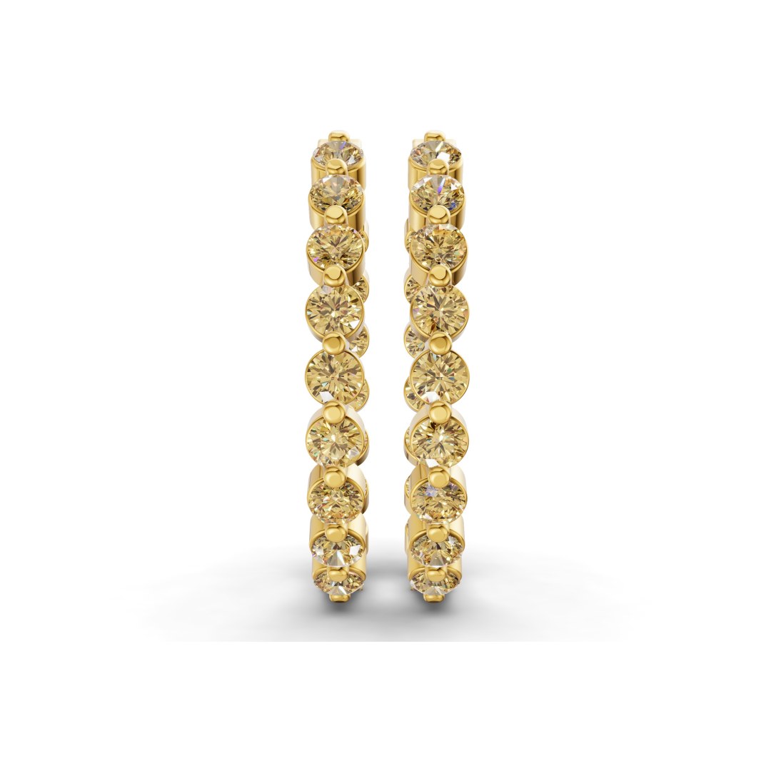 10kt Yellow Gold Rylee Round Lab Diamond Hoop Earrings (1 Ct. Tw.) right