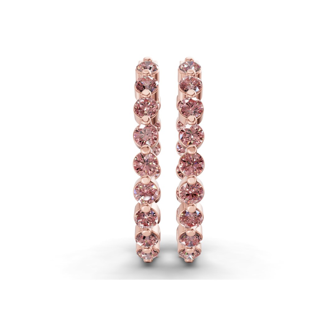 9ct Rose Gold Rylee Round Lab Diamond Hoop Earrings (1 Ct. Tw.) right