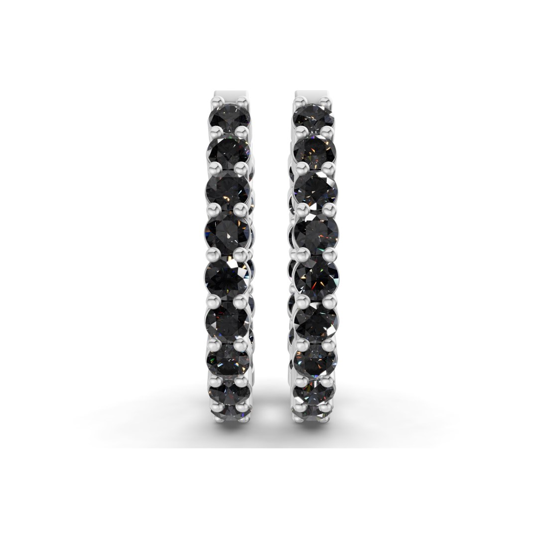 10kt White Gold Isla Round Lab Diamond Hoop Earrings (1 Ct. Tw.) right